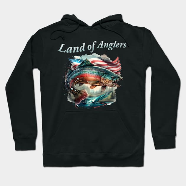 Land of Anglers Hoodie by GraphGeek